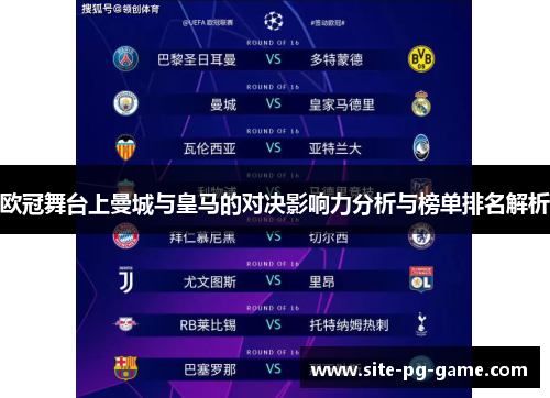 欧冠舞台上曼城与皇马的对决影响力分析与榜单排名解析