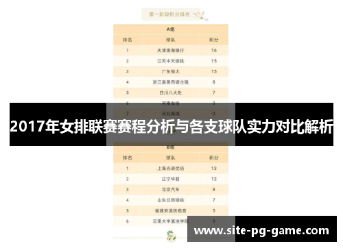 2017年女排联赛赛程分析与各支球队实力对比解析