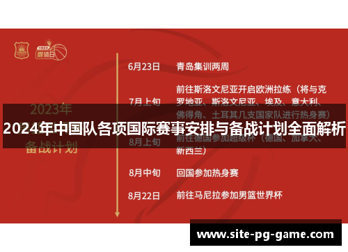 2024年中国队各项国际赛事安排与备战计划全面解析